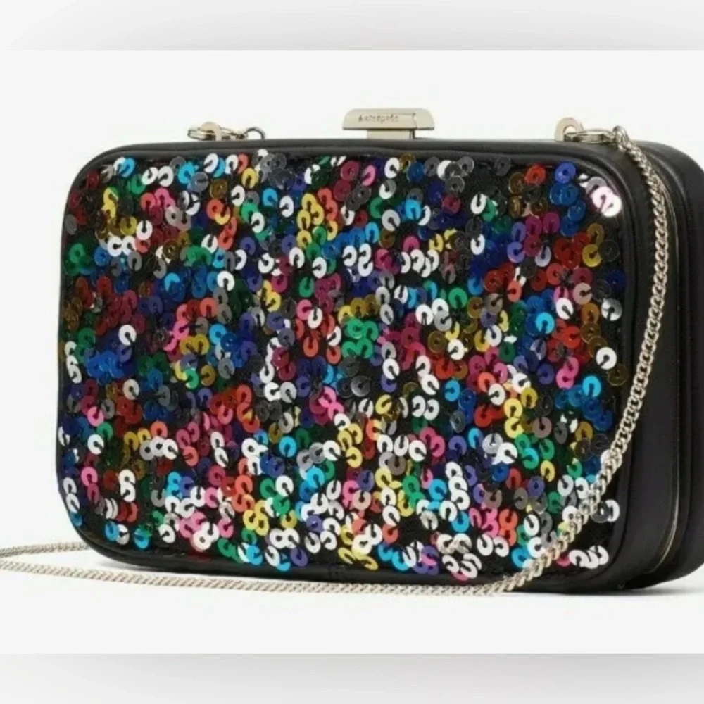 KATE SPADE TONIGHT SEQUINS EMBELLISHED FLUTCH CROSSBODY